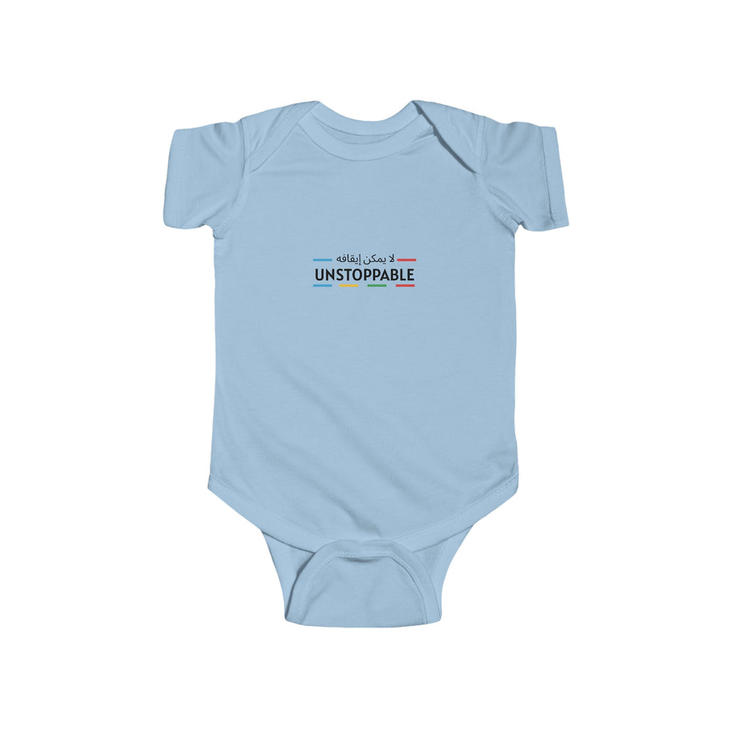 UNSTOPPABLE infant Jersey Bodysuit